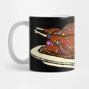 Happy Thanksgiving Turkey Words Mug